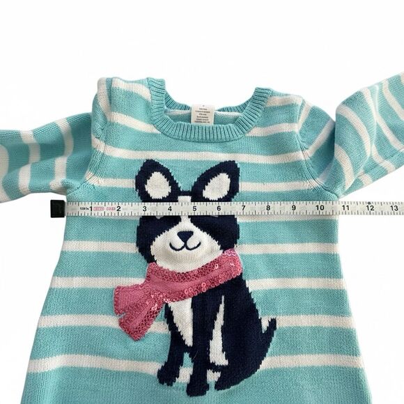 Gymboree Toddler Girl's Blue & White Striped Knit Sweater Dress - Picture 5 of 7